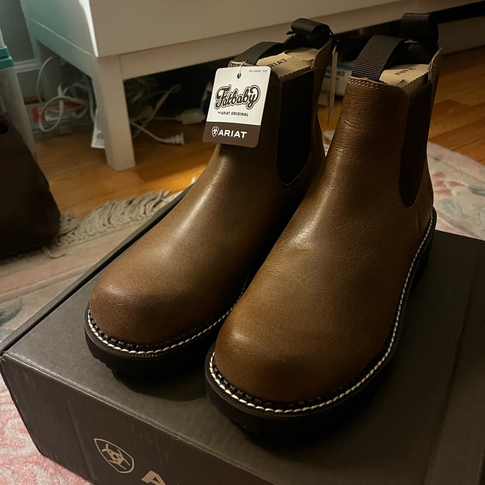 Ariat Brown Leather Chelsea Boots - Picture 2 of 9